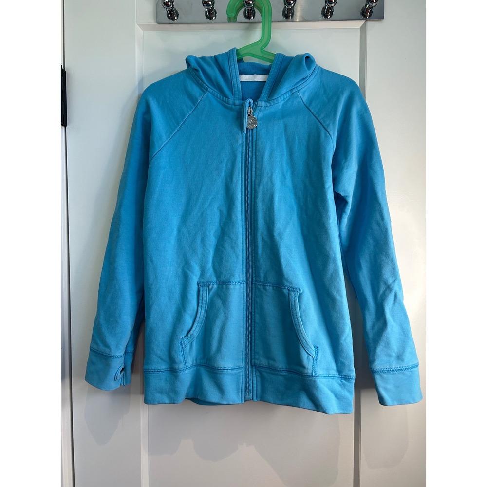 Peekaboo Beans Blue Full Zip Hoodie Sweatshirt Thumbholes Size 8